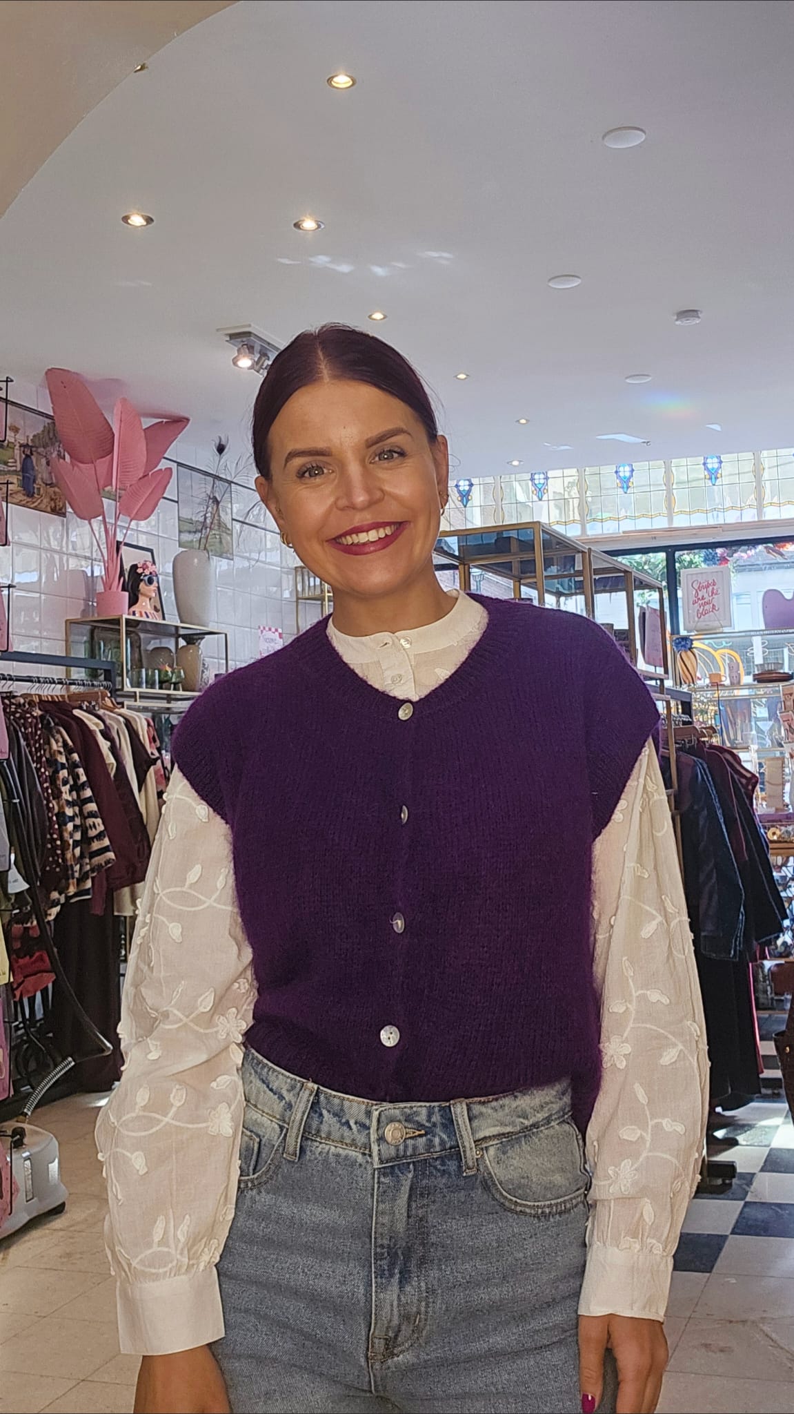 MARGAUX WOOL GILET - VIOLET