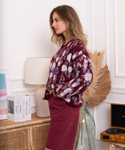 AURY KNIT CARDIGAN -BORDEAUX