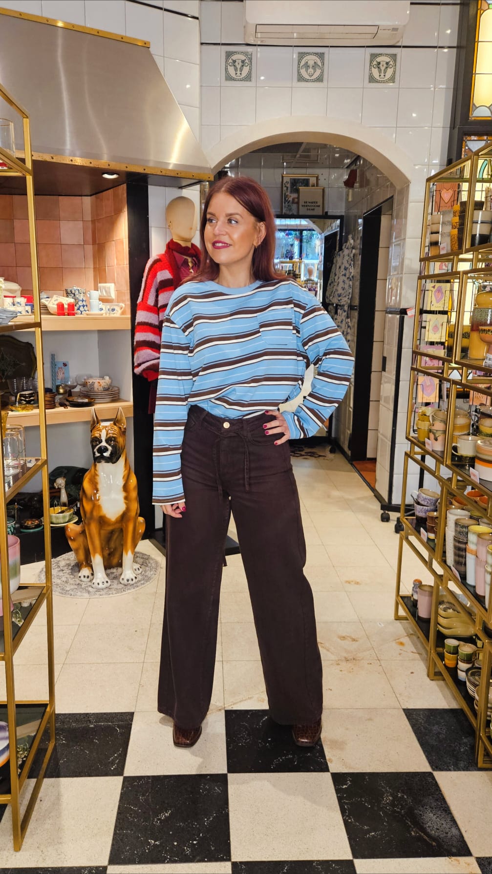 NOELA STRIPED SHIRT - BLUE