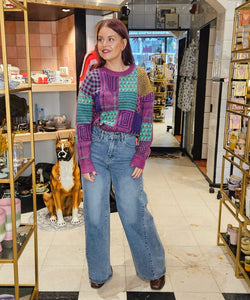 BARBORA BLOCKED PULLOVER - PURPLE