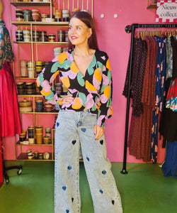 COMPAÑÍA FANTÁSTICA | APRICOT LS WRAP TOP - VIOLET