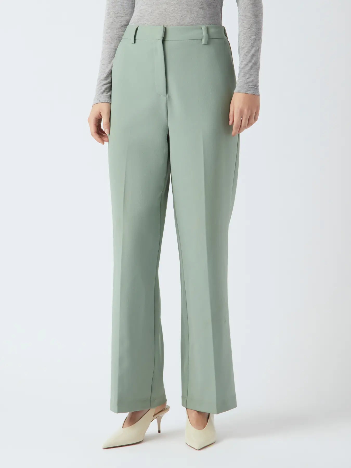 Y.A.S | LIKKA HW WIDE PANTS - ICEBERG GREEN