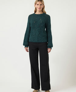Y.A.S | ZUMA LS WOOL BLEND KNIT PULLOVER - PONDEROSA PINE