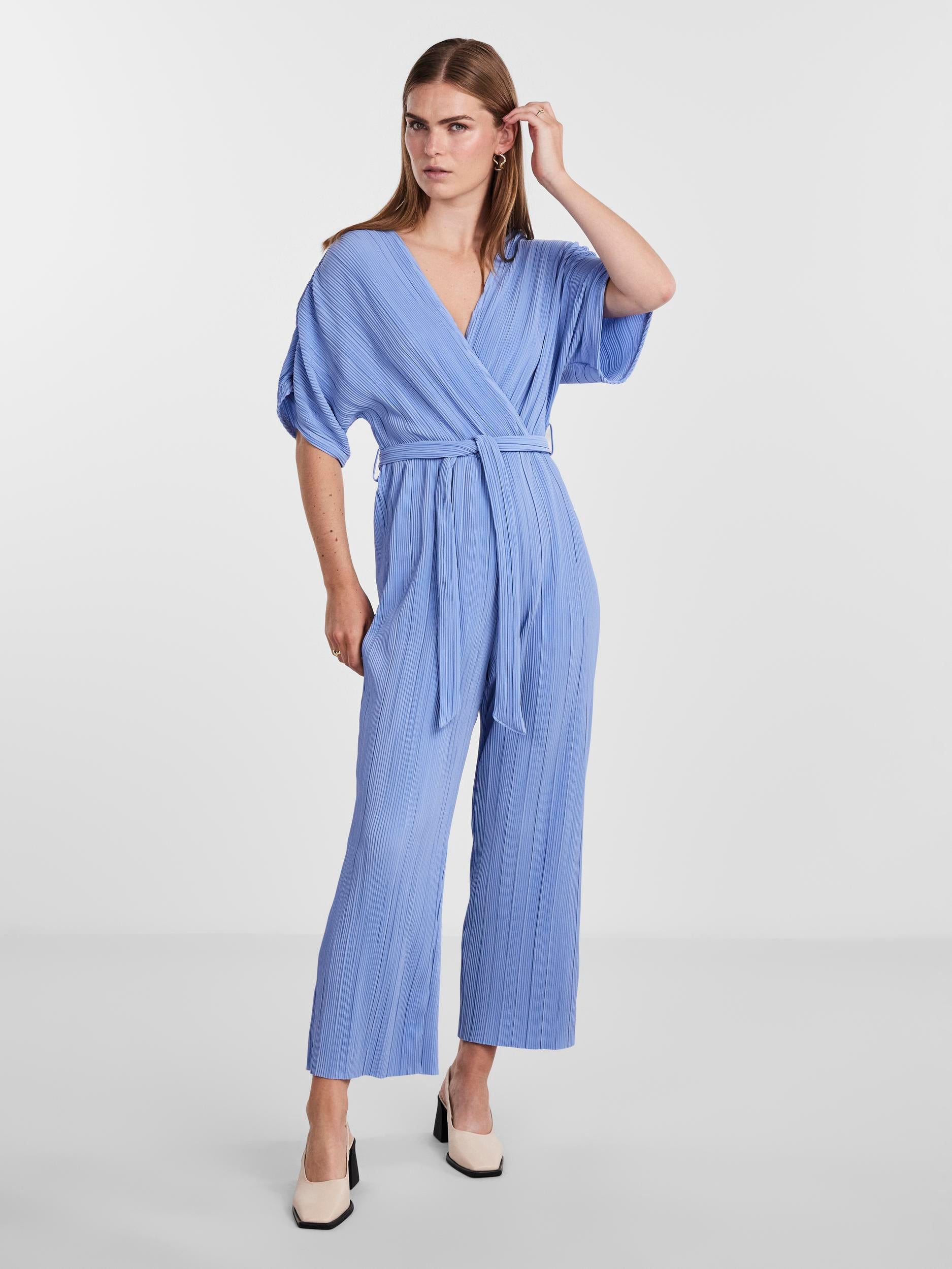 Dress Forum Periwinkle Tie-Ankle Jumpsuit - ShopperBoard