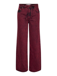 Y.A.S | MOON HMW JEANS - MAROON BANNER