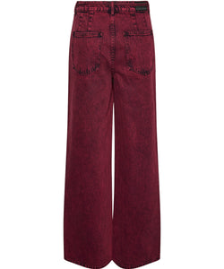 Y.A.S | MOON HMW JEANS - MAROON BANNER