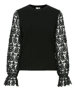 Y.A.S | BLOMIRA LS KNIT PULLOVER - BLACK