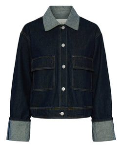 Y.A.S | MARIA LS DENIM JACKET - DARK BLUE DENIM