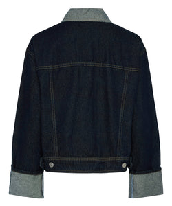 Y.A.S | MARIA LS DENIM JACKET - DARK BLUE DENIM