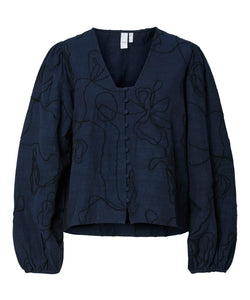 Y.A.S | JETTA LS SHIRT - NAVY BLAZER