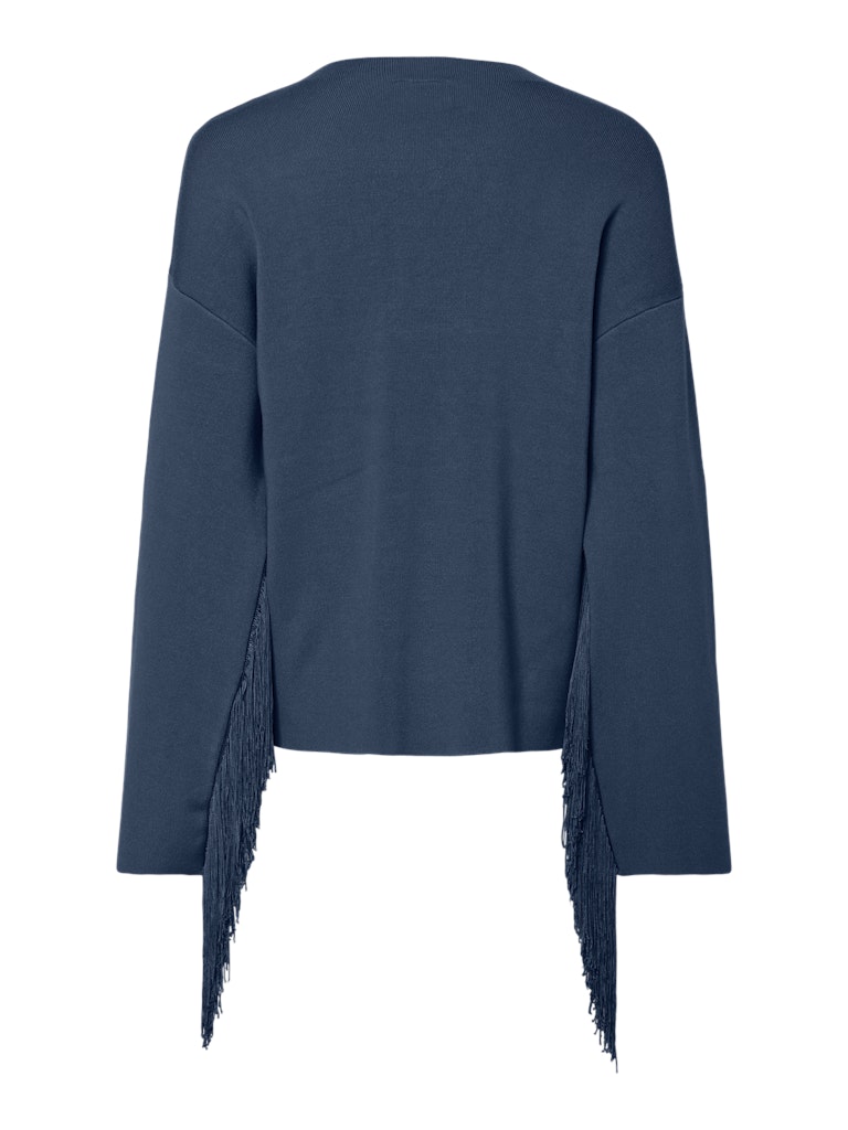 Y.A.S | FRINGA LS O-NECK KNINT PULLOVER - SARGASSO SEA