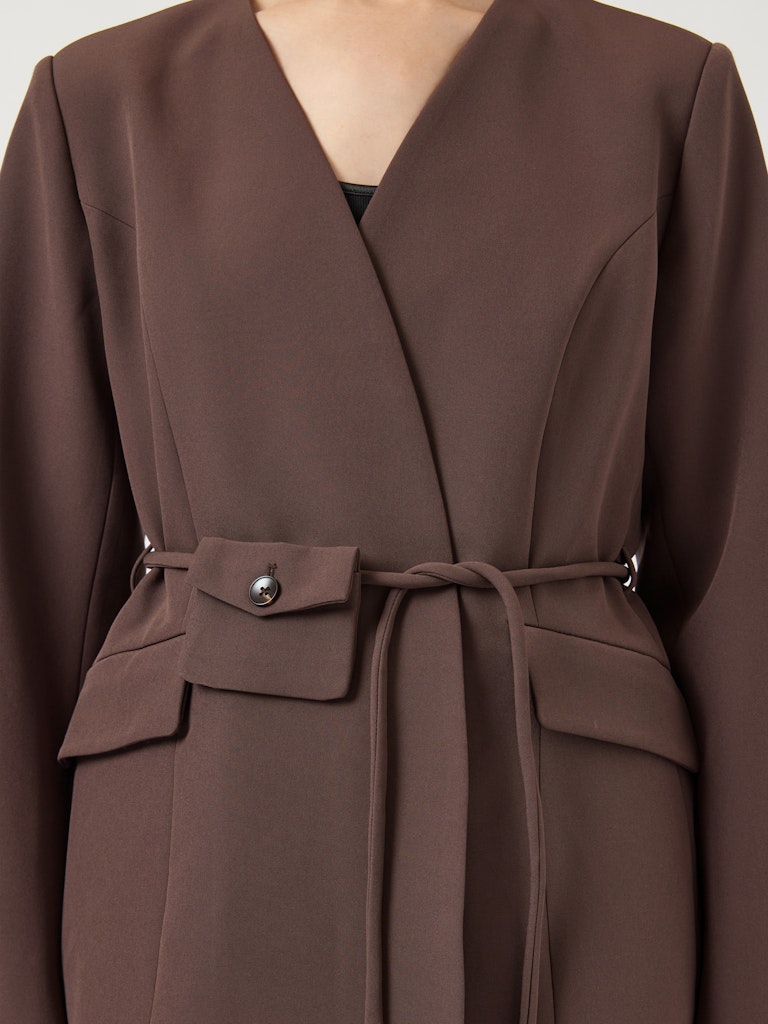 Y.A.S | LURI LS BLAZER - SEAL BROWN