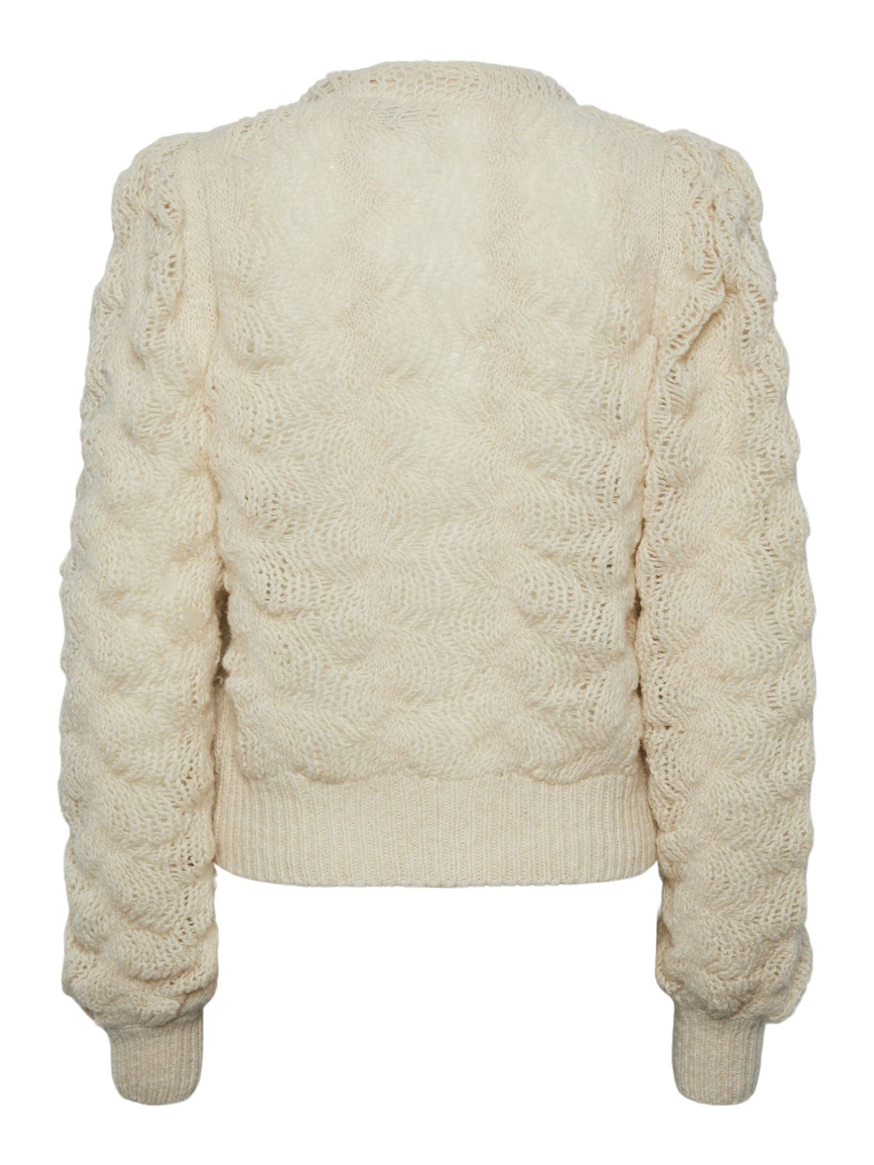 Y.A.S | BUBBLE LS KNIT CARDIGAN - BIRCH