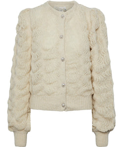 Y.A.S | BUBBLE LS KNIT CARDIGAN - BIRCH