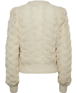 Y.A.S | BUBBLE LS KNIT CARDIGAN - BIRCH