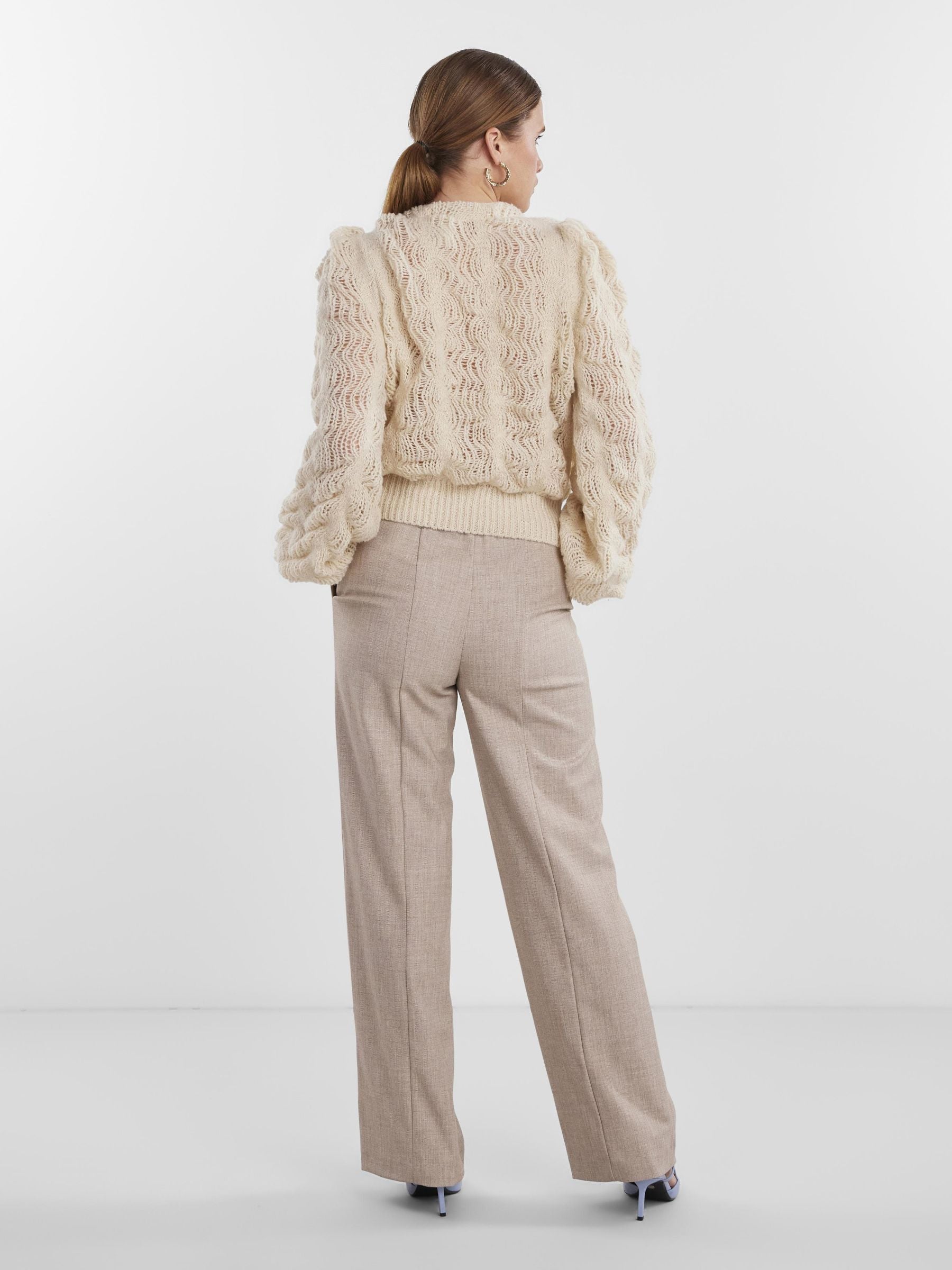 Y.A.S | BUBBLE LS KNIT CARDIGAN - BIRCH