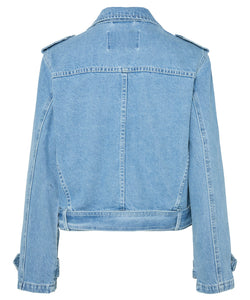 Y.A.S | ABIGAIL LS DENIM BIKER JACKET - MEDIUM BLUE DENIM