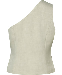 Y.A.S | TAVA ONESHOULDER WAISTCOAT GILET - PELICAN