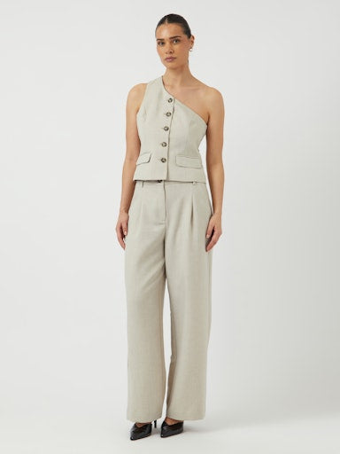 Y.A.S | TAVA ONESHOULDER WAISTCOAT GILET - PELICAN