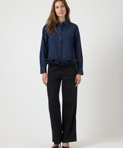 Y.A.S | TRAVIS LS SHIRT - NAVY BLAZER