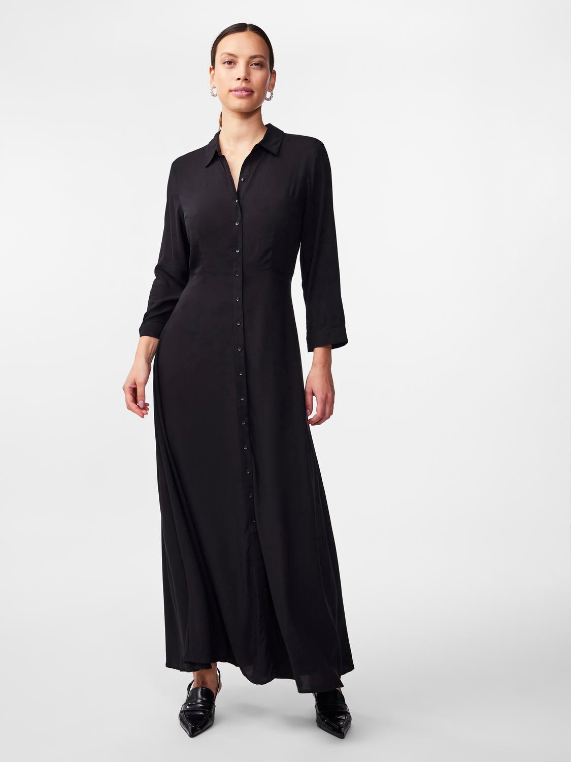 Y.A.S | SAVANNA LONG SHIRT DRESS - BLACK