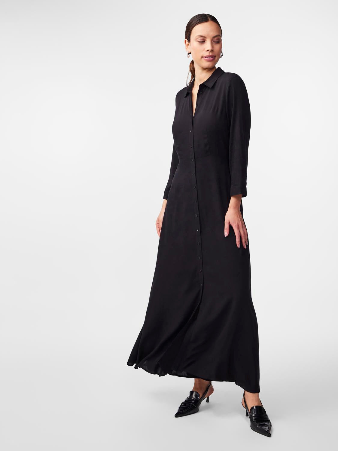 Y.A.S | SAVANNA LONG SHIRT DRESS - BLACK