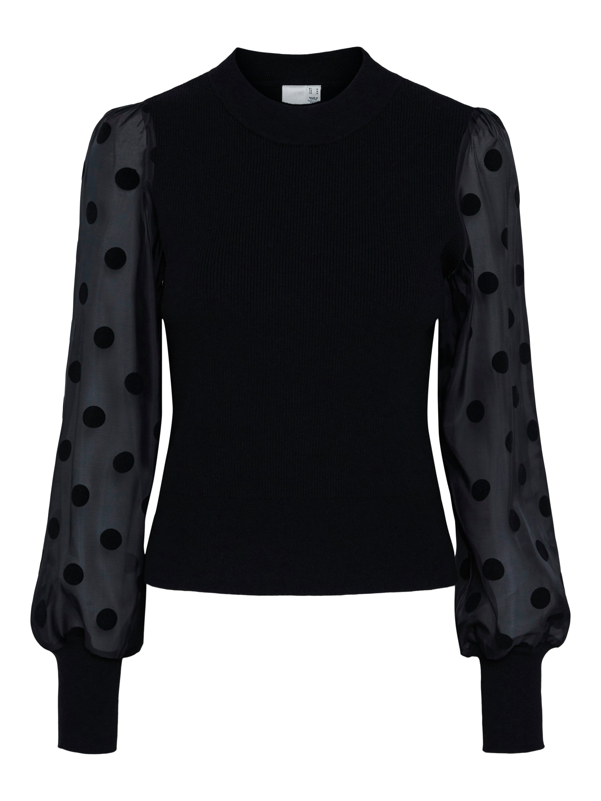 Y.A.S | DOTME LS KNIT PULLOVER - BLACK DOTS