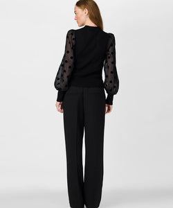 Y.A.S | DOTME LS KNIT PULLOVER - BLACK DOTS