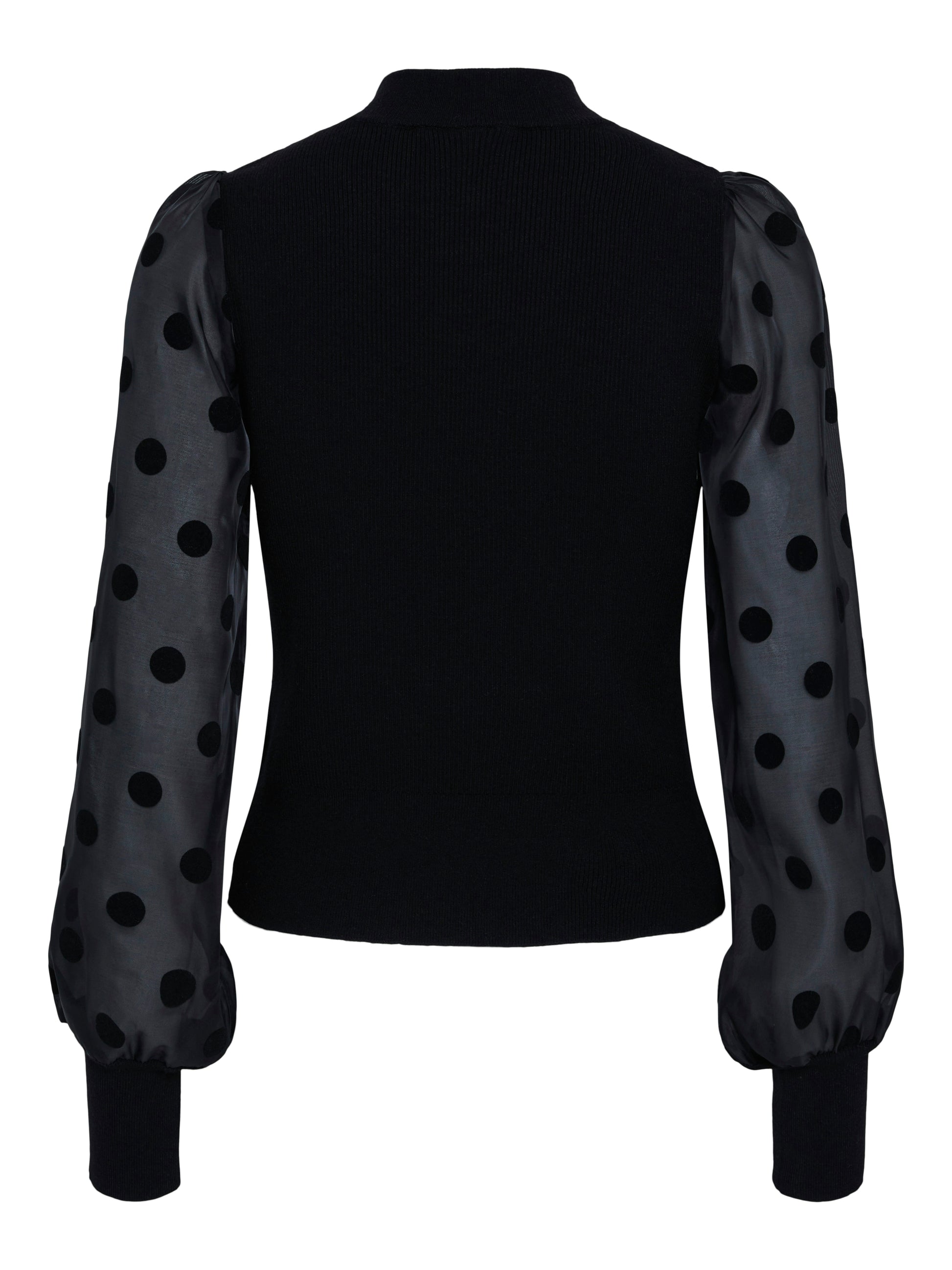Y.A.S | DOTME LS KNIT PULLOVER - BLACK DOTS
