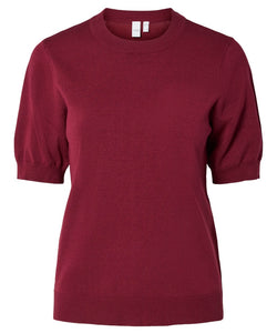 Y.A.S | LENA SS KNIT PULLOVER - TIBETAN RED