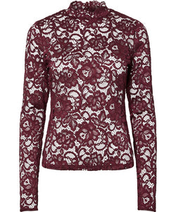 Y.A.S | LACEY LS LACE TOP - PORT ROYAL