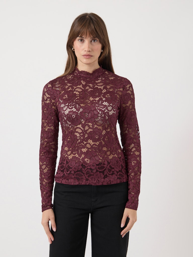 Y.A.S | LACEY LS LACE TOP - PORT ROYAL