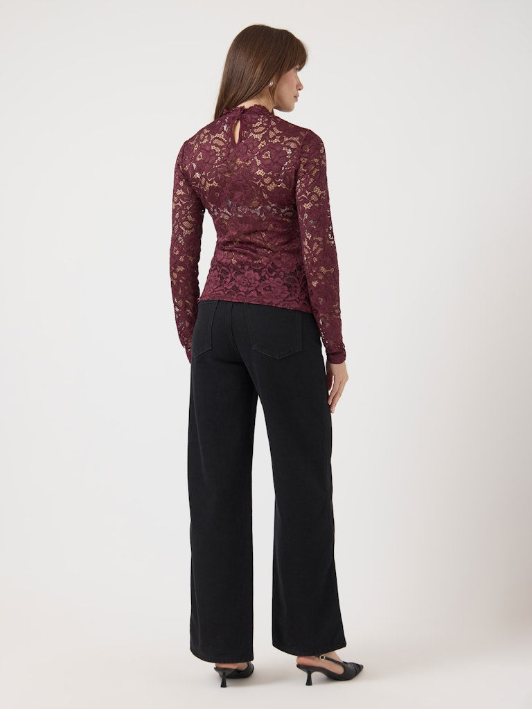 Y.A.S | LACEY LS LACE TOP - PORT ROYAL
