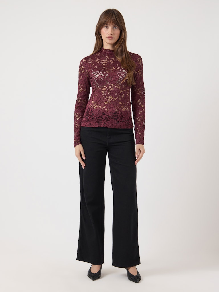 Y.A.S | LACEY LS LACE TOP - PORT ROYAL