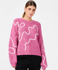Y.A.S | CORDY LS KNIT PULLOVER - CARMINE ROSE