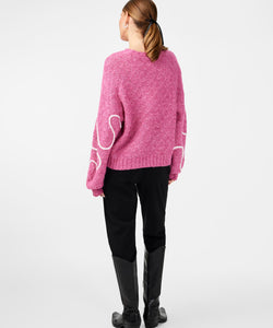 Y.A.S | CORDY LS KNIT PULLOVER - CARMINE ROSE