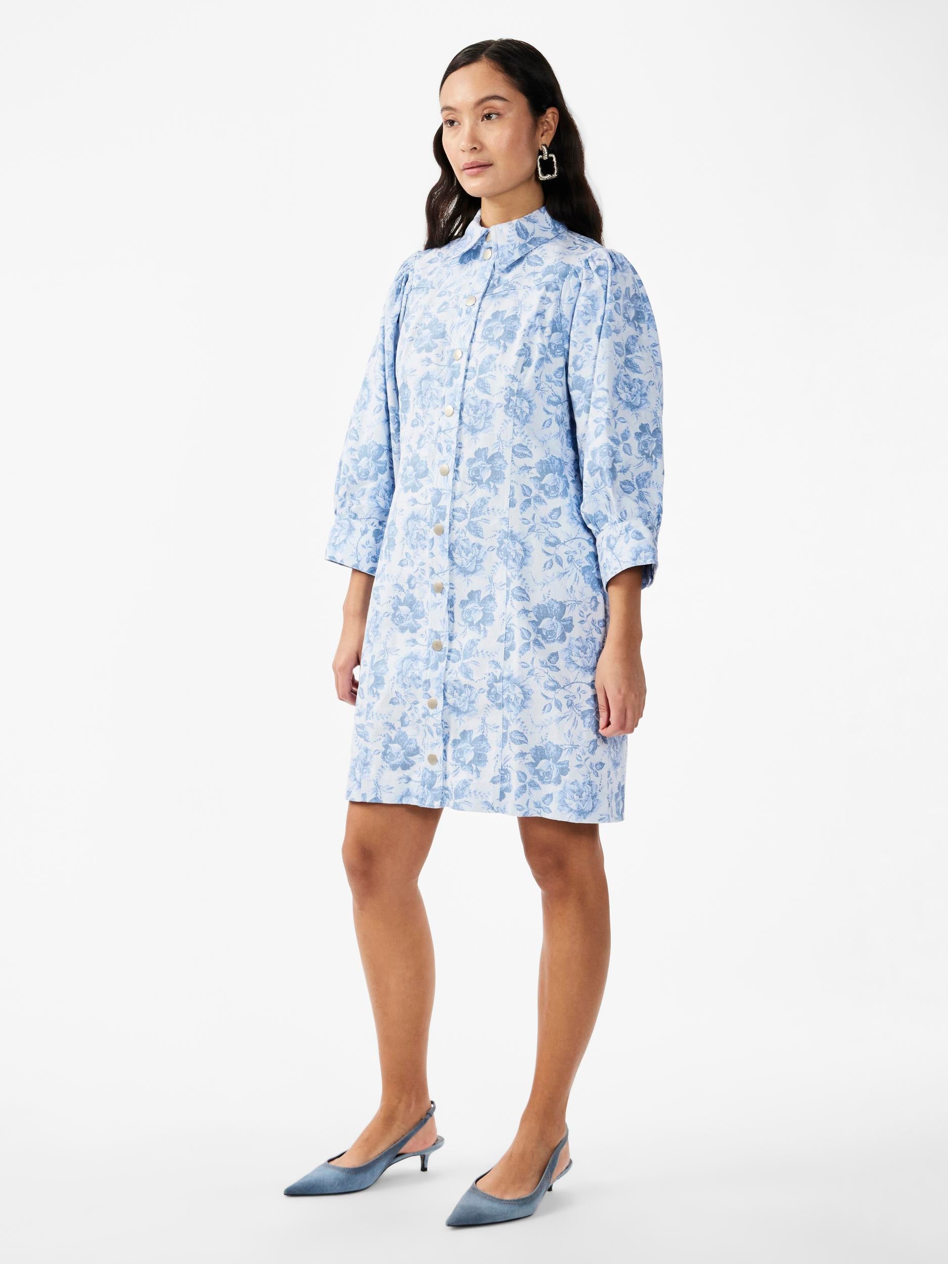 Y.A.S | LOLENA 3/4 DENIM SHIRT DRESS - CASHMERE BLUE