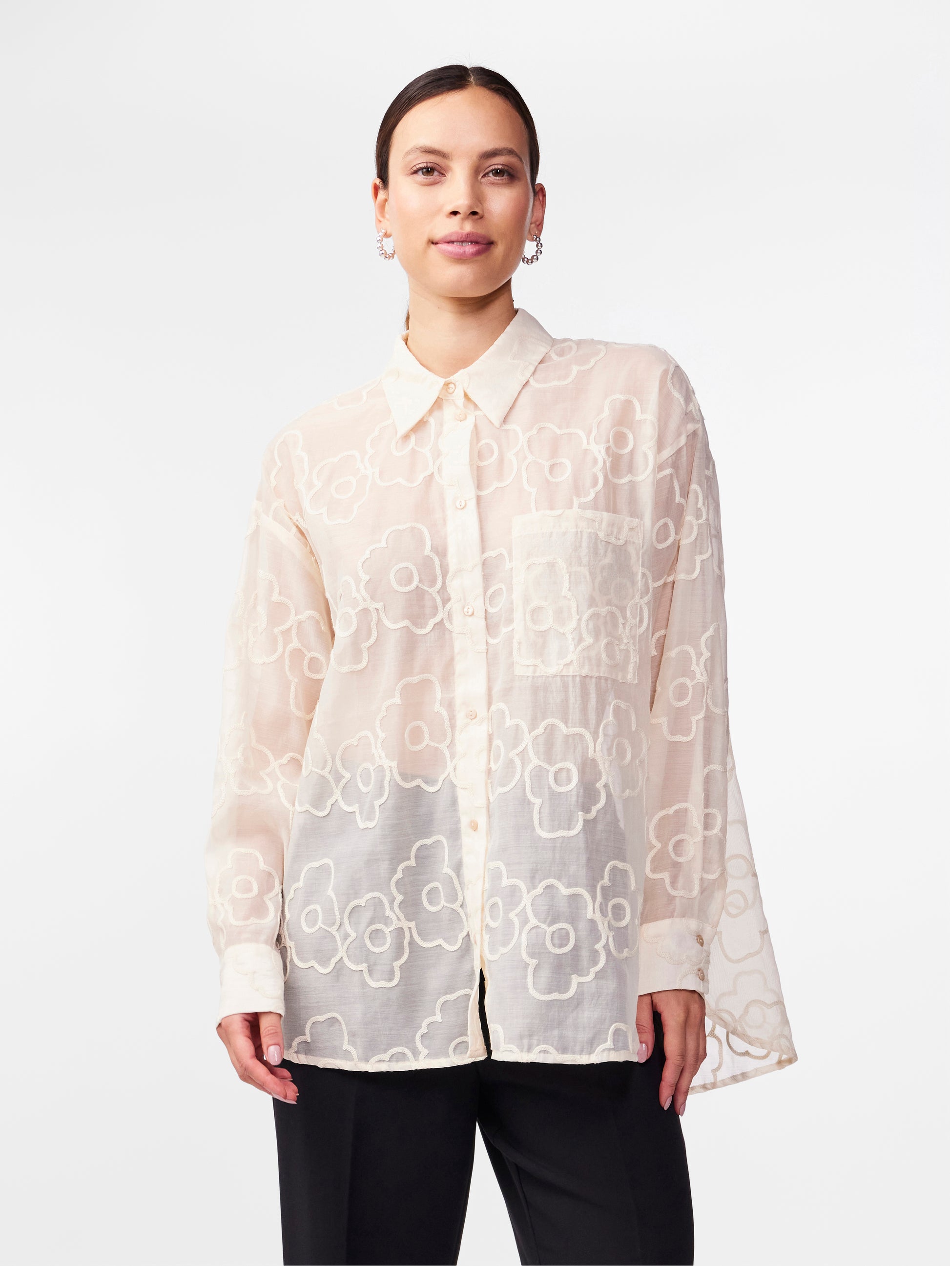 Y.A.S | FLORINA LS OVERSIZE SHIRT - BIRCH