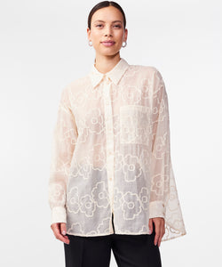 Y.A.S | FLORINA LS OVERSIZE SHIRT - BIRCH