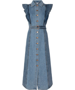 Y.A.S | CAWI SL DENIM LONG DRESS - LIGHT BLUE DENIM