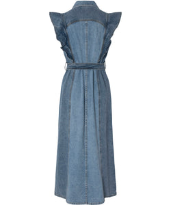 Y.A.S | CAWI SL DENIM LONG DRESS - LIGHT BLUE DENIM