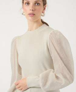 Y.A.S | DOTME LS KNIT PULLOVER - BIRCH FLOWER