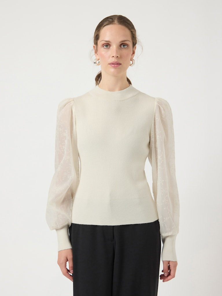 Y.A.S | DOTME LS KNIT PULLOVER - BIRCH FLOWER