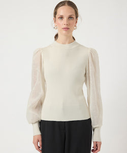 Y.A.S | DOTME LS KNIT PULLOVER - BIRCH FLOWER