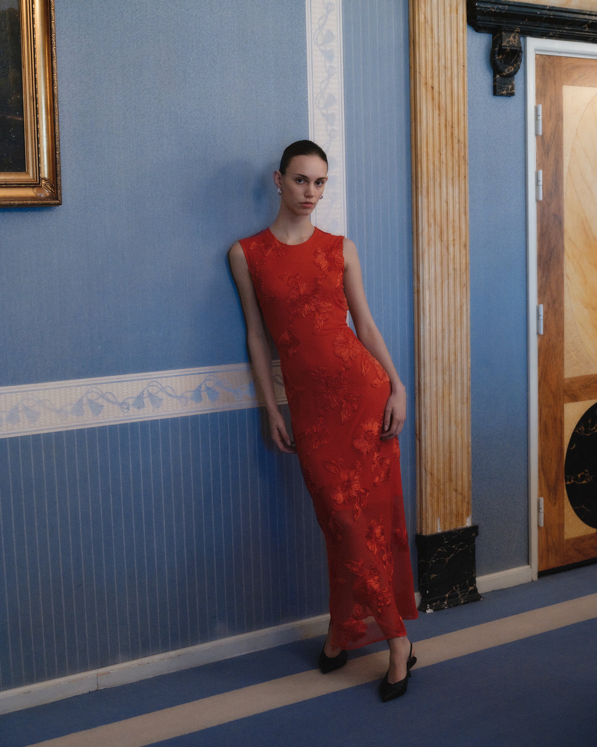 Y.A.S | FLOREE SL LONG DRESS - CHERRY TOMATO