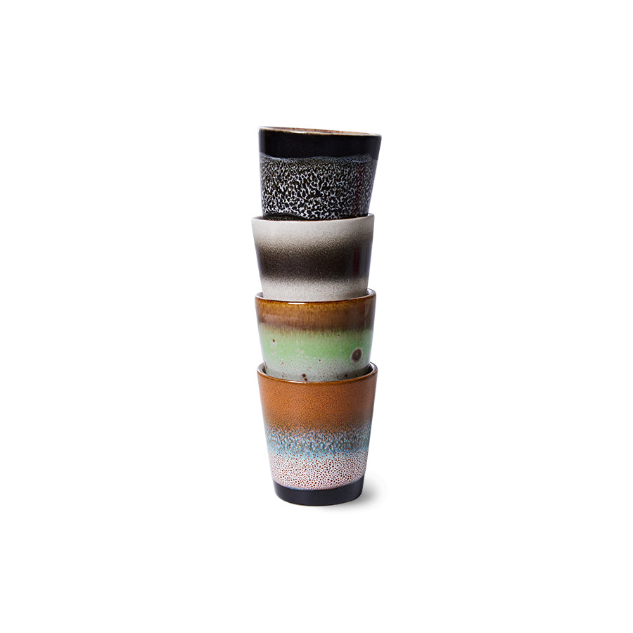 HKliving | 70'S RISTRETTO MUGS - GOOD VIBES ROCK ON