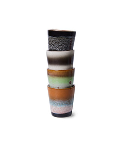 HKliving | 70'S RISTRETTO MUGS - GOOD VIBES ROCK ON