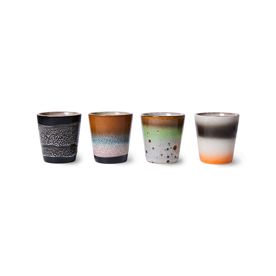 HKliving | 70'S RISTRETTO MUGS - GOOD VIBES ROCK ON