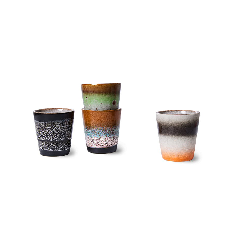 HKliving | 70'S RISTRETTO MUGS - GOOD VIBES ROCK ON