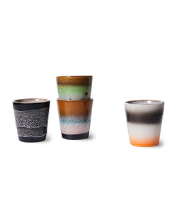 HKliving | 70'S RISTRETTO MUGS - GOOD VIBES ROCK ON